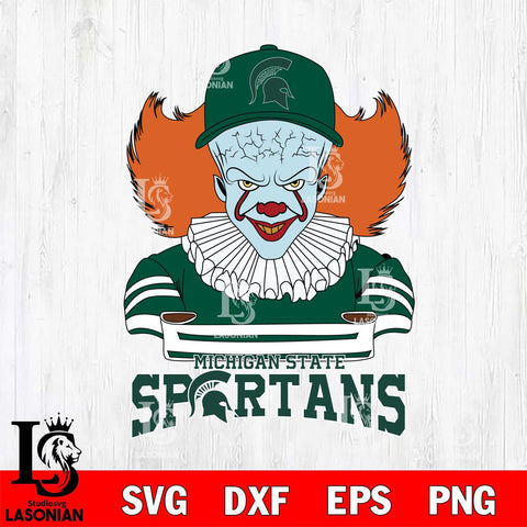 Michigan State Spartans Pennywise Horror Sport 2 Svg Eps Dxf Png File, Digital Download