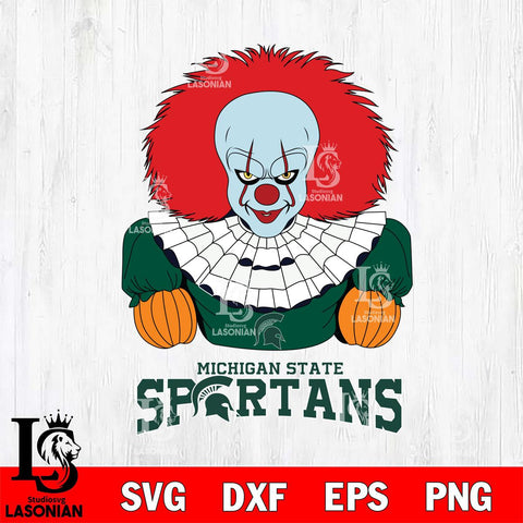 Michigan State Spartans Pennywise Horror Sport 3 Svg Eps Dxf Png File, Digital Download
