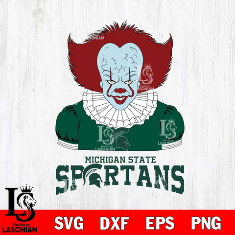 Michigan State Spartans Pennywise Horror Sport 5 Svg Eps Dxf Png File, Digital Download