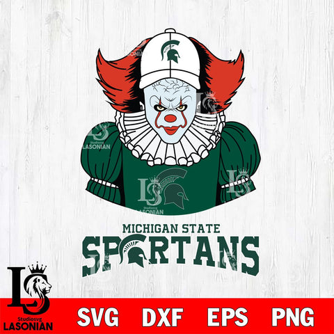Michigan State Spartans Pennywise Horror Sport 7 Svg Eps Dxf Png File, Digital Download