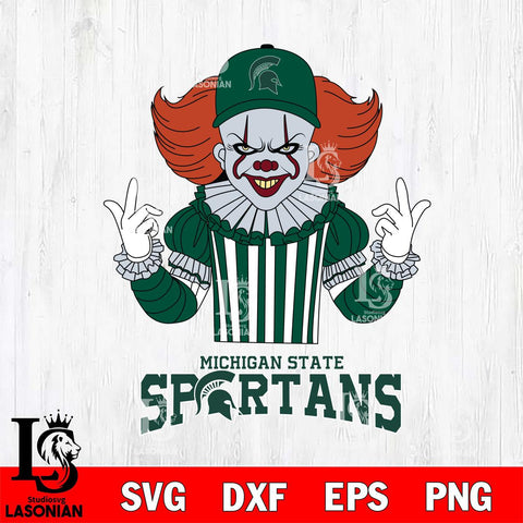 Michigan State Spartans Pennywise Horror Sport 8 Svg Eps Dxf Png File, Digital Download