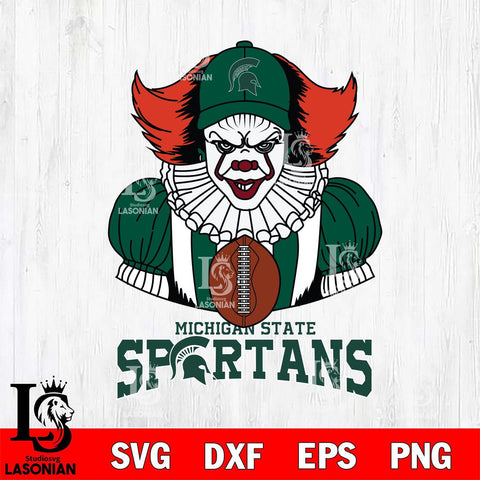 Michigan State Spartans Pennywise Horror Sport 9 Svg Eps Dxf Png File, Digital Download