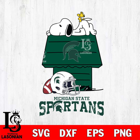 Michigan State Spartans Snoopy Chill Football SVG DXF EPS PNG FILE,Snoopy File Cut, NCAA Digital Download,Instant Download,Christmas Silhouette