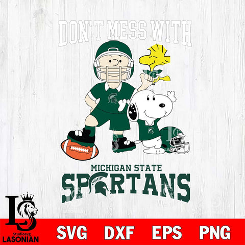 Michigan State Spartans Snoopy Dont mess with SVG DXF EPS PNG FILE,Snoopy File Cut, NCAA Digital Download,Instant Download,Christmas Silhouette