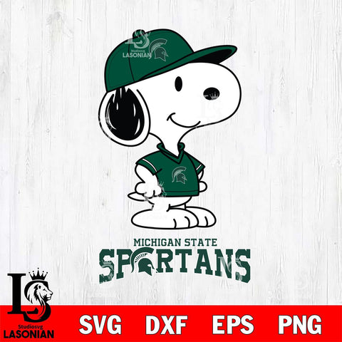 Michigan State Spartans Snoopy Football sport SVG DXF EPS PNG FILE,Snoopy File Cut, NCAA Digital Download,Instant Download,Christmas Silhouette