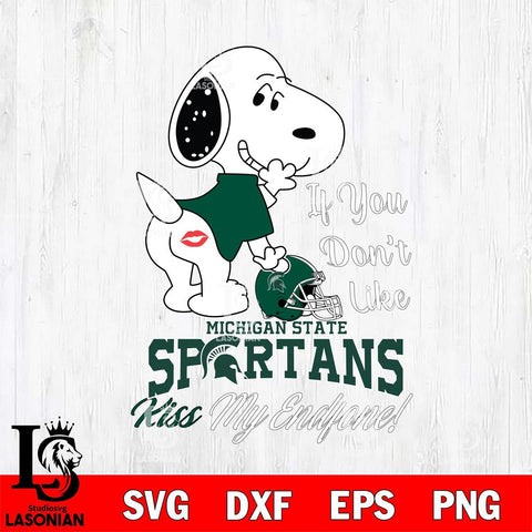 Michigan State Spartans Snoopy If you dont like kiss SVG DXF EPS PNG FILE,Snoopy File Cut, NCAA Digital Download,Instant Download,Christmas Silhouette