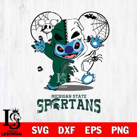 Michigan State Spartans Stitch Horror Halloween 2 Svg Eps Dxf Png File, Digital Download, Instant Download