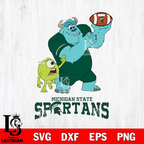 Michigan State Spartans Sully & Mike Football Cricut,Christmas SVG DXF EPS PNG FILE, NCAA Digital Download,Instant Download, Silhouette