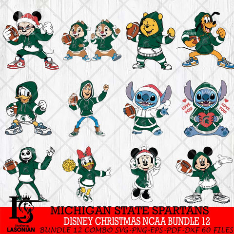 Michigan State Spartans  Disney christmas NCAA Bundle File Cut, Bundle NCAA SVG DXF EPS PNG FILE, Digital Download , Criucut , Silhouette