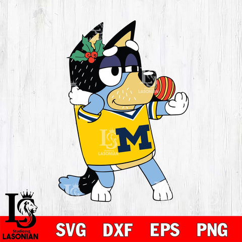 Michigan Wolverines Bandit Heeler Christmas Svg Eps Dxf Png File, Digital Download, Instant Download