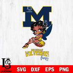 Michigan Wolverines Beauty Black Fairy Betty Boop, Svg Eps Dxf Png File, Digital Download