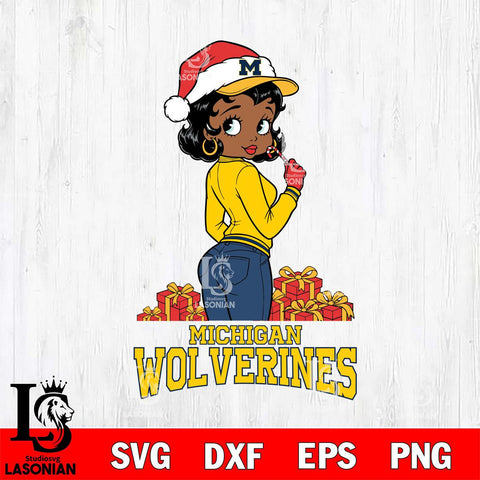 Michigan Wolverines Betty Boop Back File Cut, NCAA SVG DXF EPS PNG PDF File, Digital Download , Criucut , Silhouette