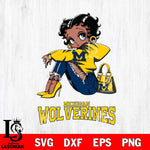 Michigan Wolverines Betty Boop Black Fan Girl Svg Eps Dxf Png File, Digital Download, Instant Download