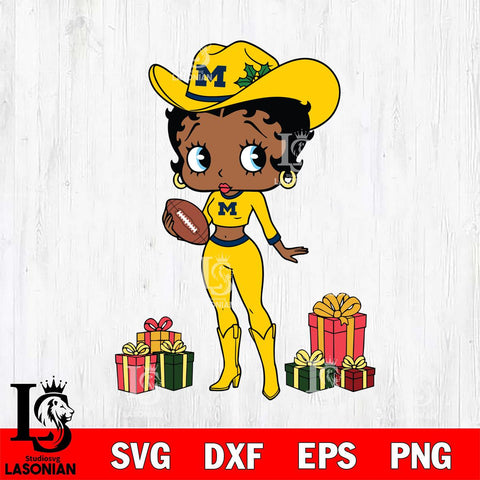 Michigan Wolverines Betty Boop Cowboy Football File Cut, NCAA SVG DXF EPS PNG PDF File, Digital Download , Criucut , Silhouette