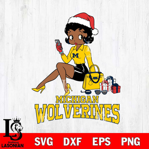 Michigan Wolverines Betty Boop Phone File Cut, NCAA SVG DXF EPS PNG PDF File, Digital Download , Criucut , Silhouette