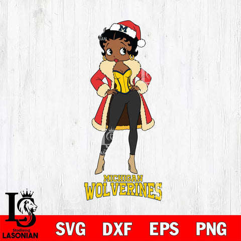 Michigan Wolverines Betty Boop Queen File Cut, NCAA SVG DXF EPS PNG PDF File, Digital Download , Criucut , Silhouette