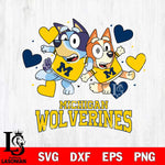Michigan Wolverines Bluey & Bingo 10 Svg Eps Dxf Png File, NCAA svg, Digital Download, Instant Download