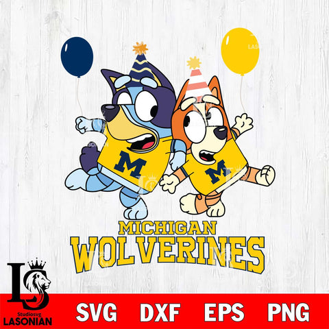 Michigan Wolverines Bluey & Bingo 2 Svg Eps Dxf Png File, NCAA svg, Digital Download, Instant Download