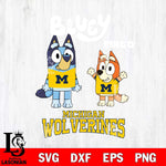 Michigan Wolverines Bluey & Bingo 4 Svg Eps Dxf Png File, NCAA svg, Digital Download, Instant Download