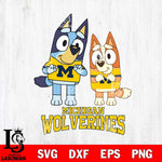 Michigan Wolverines Bluey & Bingo 6 Svg Eps Dxf Png File, NCAA svg, Digital Download, Instant Download