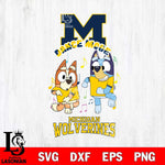 Michigan Wolverines Bluey Bingo Dance Mode Svg Eps Dxf Png File, NCAA svg, Digital Download, Instant Download