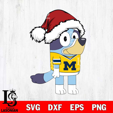 Michigan Wolverines Bluey Cartoon Christmas Svg Eps Dxf Png File, Digital Download, Instant Download