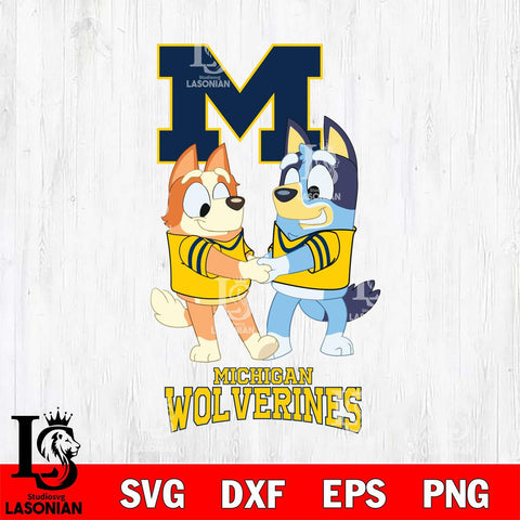 Michigan Wolverines Bluey Chilli Dance Svg Eps Dxf Png File, Digital Download, Instant Download
