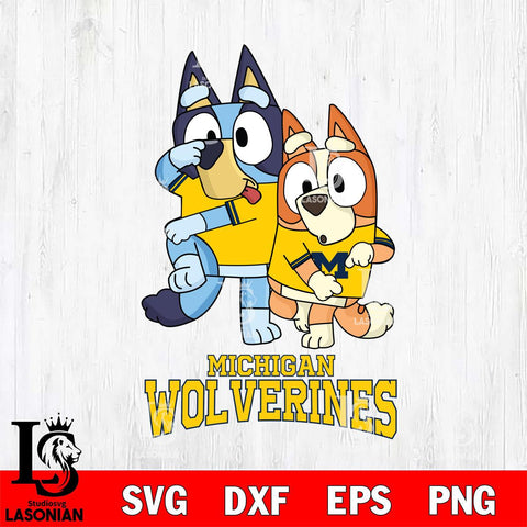 Michigan Wolverines Bluey Chilli Dance Mode Svg Eps Dxf Png File, Digital Download, Instant Download
