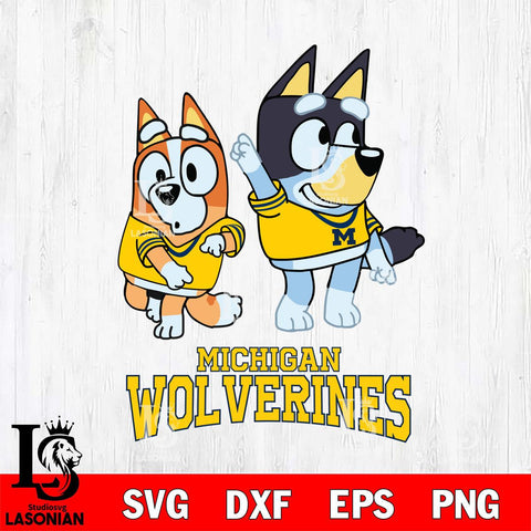Michigan Wolverines Bluey Chilli Mode Dance Svg Eps Dxf Png File, Digital Download, Instant Download