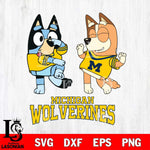 Michigan Wolverines Bluey Chilli Sport Svg Eps Dxf Png File, Digital Download, Instant Download