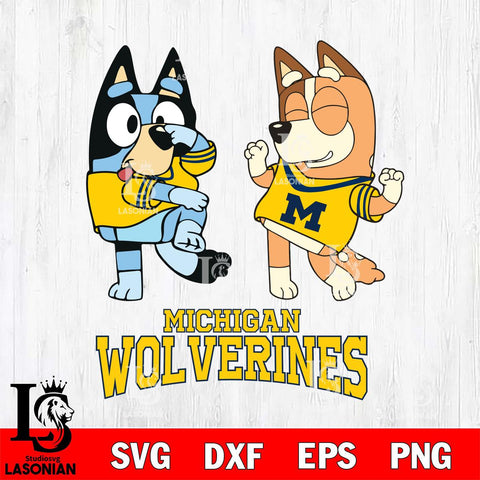 Michigan Wolverines Bluey Chilli Sport Svg Eps Dxf Png File, Digital Download, Instant Download