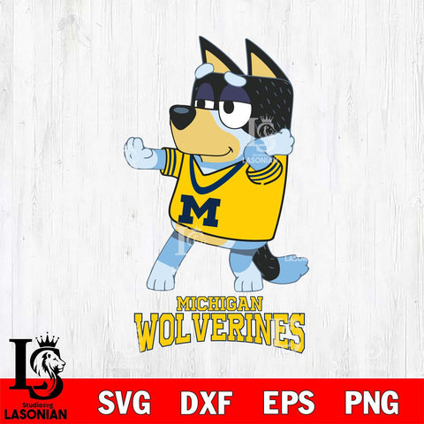 Michigan Wolverines Bluey Dad Dance Svg Eps Dxf Png File, Digital Download, Instant Download