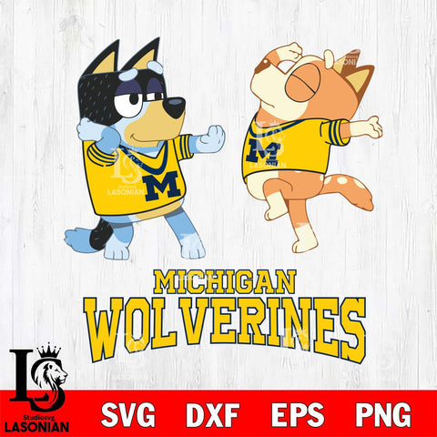 Michigan Wolverines Bluey Dance Svg Eps Dxf Png File, Digital Download, Instant Download