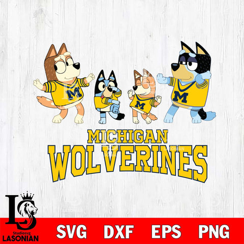 Michigan Wolverines Bluey Dance Squats Svg Eps Dxf Png File, Digital Download, Instant Download