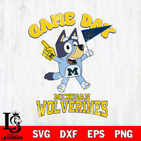 Michigan Wolverines Bluey Game Day Svg Eps Dxf Png File, Digital Download, Instant Download