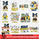 Michigan Wolverines Bluey Halloween NCAA 12 SVG Eps Dxf Png File, Bundle NCAA svg, Digital Download, Instant Download