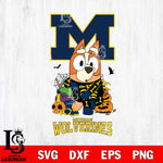 Michigan Wolverines Bluey Halloween NCAA Svg Eps Dxf Png File, Digital Download, Instant Download