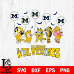 Michigan Wolverines Bluey Halloween Spooky Svg Eps Dxf Png File, Digital Download, Instant Download