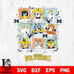 Michigan Wolverines Bluey Halloween Sport Svg Eps Dxf Png File, Digital Download, Instant Download