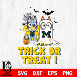 Michigan Wolverines Bluey Trick or Treat Halloween Svg Eps Dxf Png File, Digital Download, Instant Download