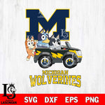 Michigan Wolverines Bluey friends car Svg Eps Dxf Png File, NCAA svg, Digital Download, Instant Download