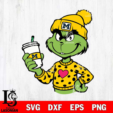 Michigan Wolverines Boujee Grinch 11 Svg Eps Dxf Png File, Digital Download, Instant Download
