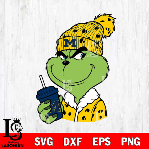 Michigan Wolverines Boujee Grinch 3 Svg Eps Dxf Png File, Digital Download, Instant Download
