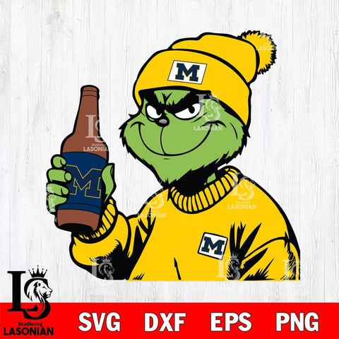Michigan Wolverines Boujee Grinch 5 Svg Eps Dxf Png File, Digital Download, Instant Download
