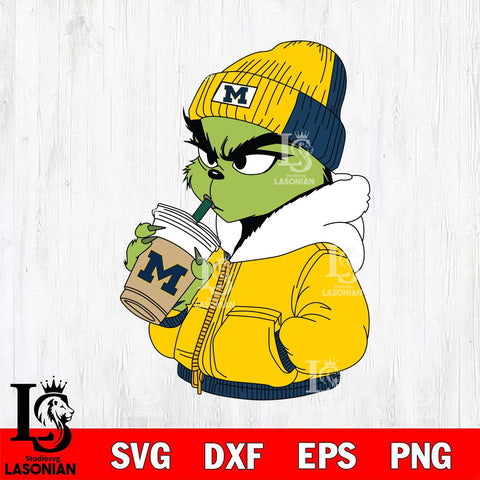 Michigan Wolverines Boujee Grinch 6 Svg Eps Dxf Png File, Digital Download, Instant Download