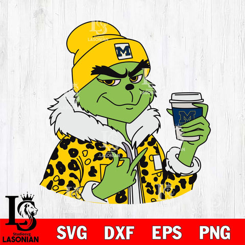 Michigan Wolverines Boujee Grinch 7 Svg Eps Dxf Png File, Digital Download, Instant Download