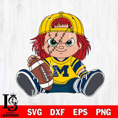 Michigan Wolverines Chucky Horror 11 Svg Eps Dxf Png File, NCAA svg, Digital Download, Instant Download
