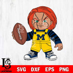 Michigan Wolverines Chucky Horror 12 Svg Eps Dxf Png File, NCAA svg, Digital Download, Instant Download