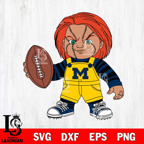 Michigan Wolverines Chucky Horror 12 Svg Eps Dxf Png File, NCAA svg, Digital Download, Instant Download