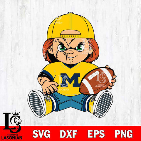 Michigan Wolverines Chucky Horror 3 Svg Eps Dxf Png File, NCAA svg, Digital Download, Instant Download